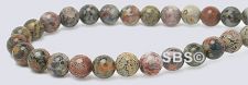 Leopard Skin Jasper Gemstone Beads - 4mm Round