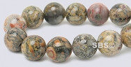 Leopard Skin Jasper Gemstone Beads - 8mm Round