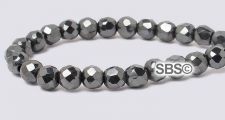 Magnetic Beads Hematite 4mm Faceted Round