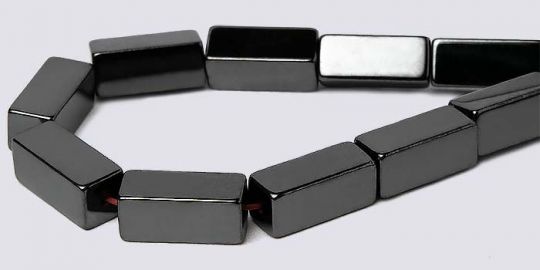 Magnetic Hematite Beads 4mm x 10mm Rectangle AAA Grade