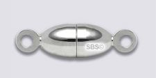 Magnetic Jewelry Clasps - Melon Shape - 6mm x 12mm Silver Plate