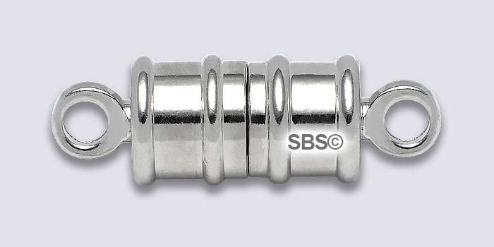 Magnetic Jewelry Clasps Barrel Style 6mm x 10mm Silver Plate