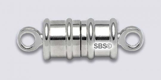 Magnetic Jewelry Clasps Barrel Style 6mm x 10mm Silver Plate