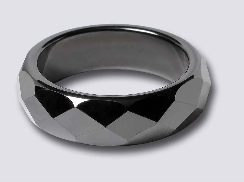 blåhval Udlevering sur High Power Magnetic Hematite 6mm FACETED Ring (size #9) | (Powerful  Magnetism)