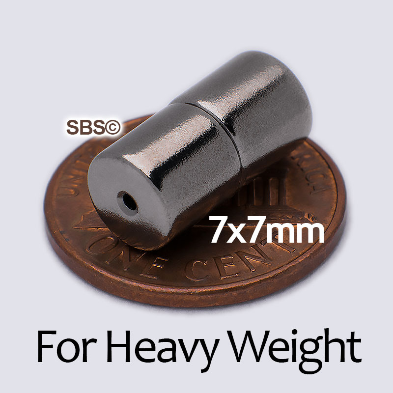 Magnetic Tube Clasp 7x7mm size comparison photo