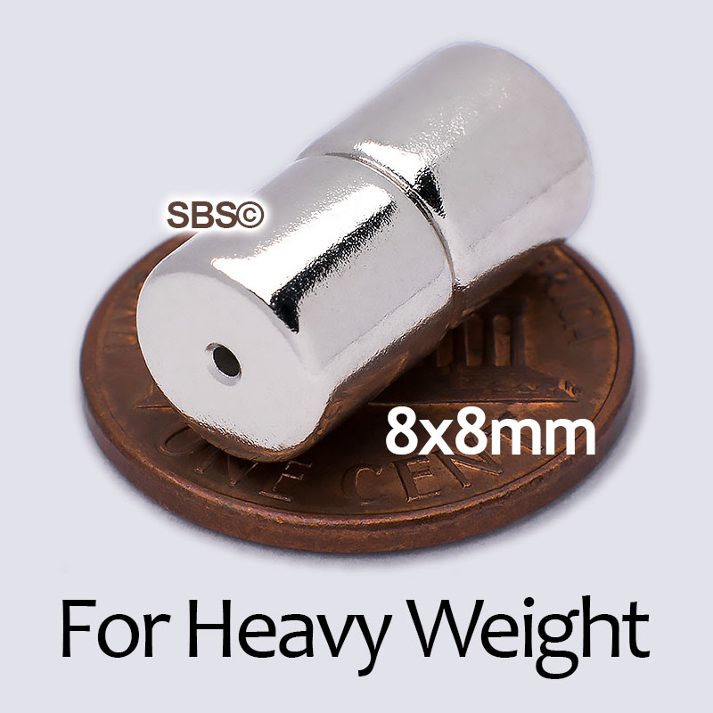 Magnetic Tube Clasp 8x8mm size comparison photo