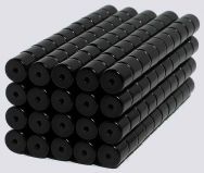 6mm x 6mm Magnetic Tube/Cylinder Clasps Black (100)