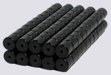 6mm x 6mm Magnetic Tube/Cylinder Clasps Black (50)