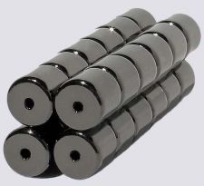6mm x 6mm Magnetic Tube/Cylinder Clasps Hematite Color (12)