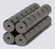 8mm x 8mm Magnetic Tube/Cylinder Clasps Hematite Color (12)