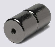 8mm x 8mm Magnetic Tube/Cylinder Clasps Hematite Color (1)