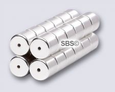 8mm x 8mm Magnetic Tube/Cylinder Clasps Silver (12)