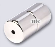 8mm x 8mm Magnetic Tube/Cylinder Clasp Silver (1)