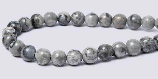 Map Jasper Gemstone Beads - 4mm round
