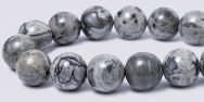 Map Jasper Gemstone Beads - 8mm round