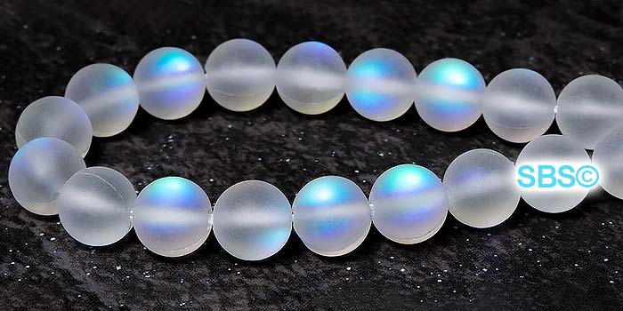 Mermaid Glass Beads - 6mm Round Crystal AB Matte