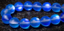 Mermaid Glass Beads - 8mm Round Sapphire AB Matte
