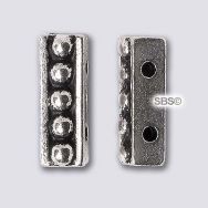 Alloy 4mm x 11mm 2-Hole Bar "Antique Silver" (10 grams)
