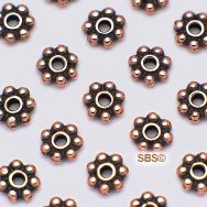 Alloy 4mm x 1mm Daisy Spacers "Antique Copper" (100 grams)