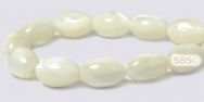 Mother of Pearl Beads - 6x9 Rice White
