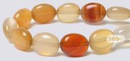 Natural Carnelian Beads - 8mm x 10mm Flat Oval