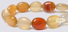 Natural Carnelian Beads - 8mm x 10mm Flat Oval