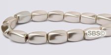 Pearl Magnetic Hematite Beads 4x7mm Twist - Champagne