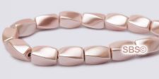Pearl Magnetic Hematite Beads 4x7mm Twist - Light Pink