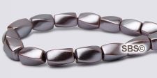 Pearl Magnetic Hematite Beads 4x7mm Twist - Purple Smoke