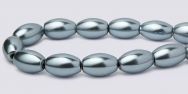Pearl Magnetic Hematite Beads 5x8mm Rice - Indian Sapphire