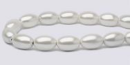 Pearl Magnetic Hematite Beads 5x8 Rice-White