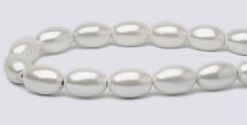 Pearl Magnetic Hematite Beads 5x8 Rice-White