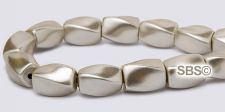 Pearl Magnetic Hematite Beads 5x8mm Twist - Champagne