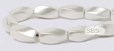 Pearl Magnetic Hematite Beads 5x11mm Twist - White