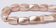 Pearl Magnetic Hematite Beads 5x8mm Twist - Light Pink