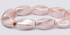 Pearl Magnetic Hematite Beads 6x12mm Twist - Light Pink