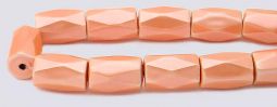High Power Pearl Magnetic Hematite Beads 5x8 faceted-Salmon