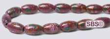 Picasso Magnetic Hematite Beads 4x7 Rice - Burgundy