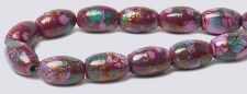 Picasso Magnetic Hematite Beads 5x8 Rice - Burgundy