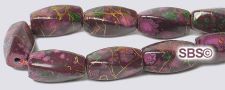 Picasso Magnetic Hematite Beads 5x11 (4-sided) Swirl - Burgundy
