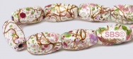 Picasso Magnetic Hematite Beads 5x11 (4-sided) Swirl - White