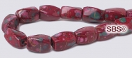 Picasso Magnetic Hematite Beads 5x8 (4-sided) Swirl - Burgundy