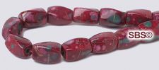 Picasso Magnetic Hematite Beads 5x8 (4-sided) Swirl - Burgundy