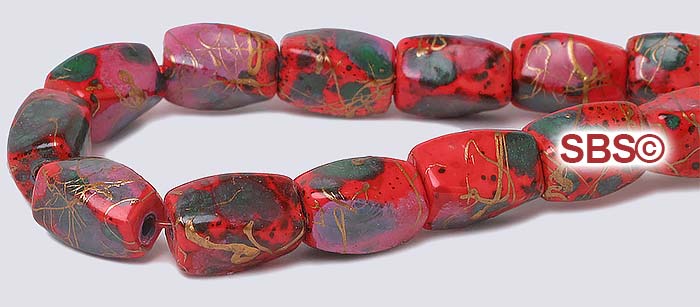 Picasso Magnetic Hematite 5x8 (4-sided) Swirl - Red | Beautifully (Hand  Painted) Beads