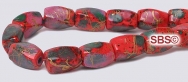 Picasso Magnetic Hematite Beads 5x8 (4-sided) Swirl - Red