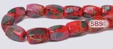 Picasso Magnetic Hematite Beads 5x8 (4-sided) Swirl - Red
