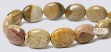 Picture Jasper Beads - 8mm x 10mm Flat Oval