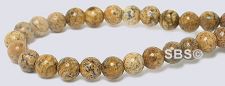 Picture Jasper Gemstone Beads - 4mm Round