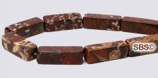 Poppy Jasper Beads - 4mm x 13mm Rectangle