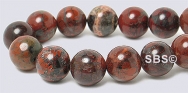 Poppy Jasper Gemstone Beads - 8mm Round